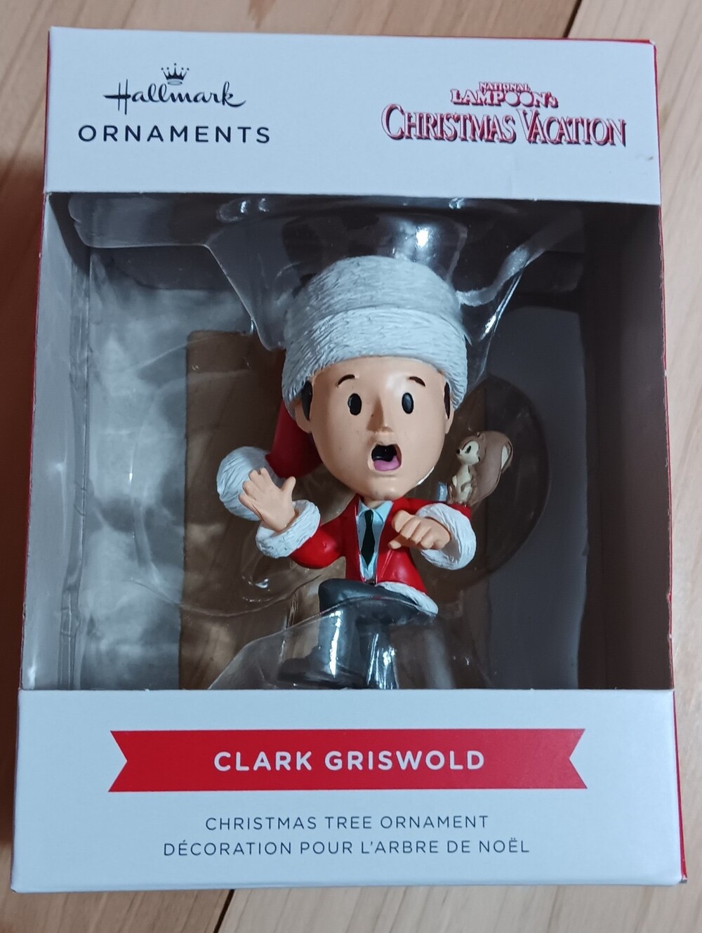 Hallmark Clark Griswold Red and White Ornament with Green Tie